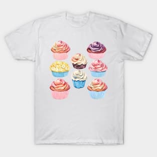 Watercolor sweet cupcakes T-Shirt